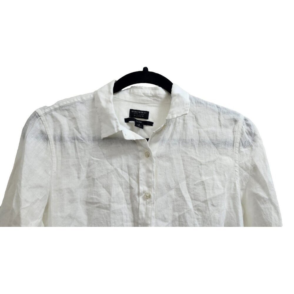 BAIRD McNUTT IRISH LINEN for J.CREW Wren Slim Shirt Size 2 - Picture 4 of 13